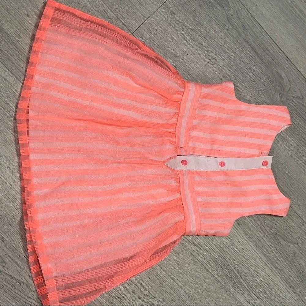 Cat & Jack 2T Charming Pink Striped Kids Dress w/under slip